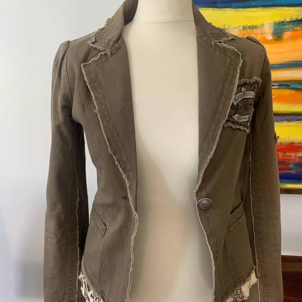 Love Stitch Brown Blazer jacket‎ 100% Cotton With a Custom Vibe “Sewn With Love”